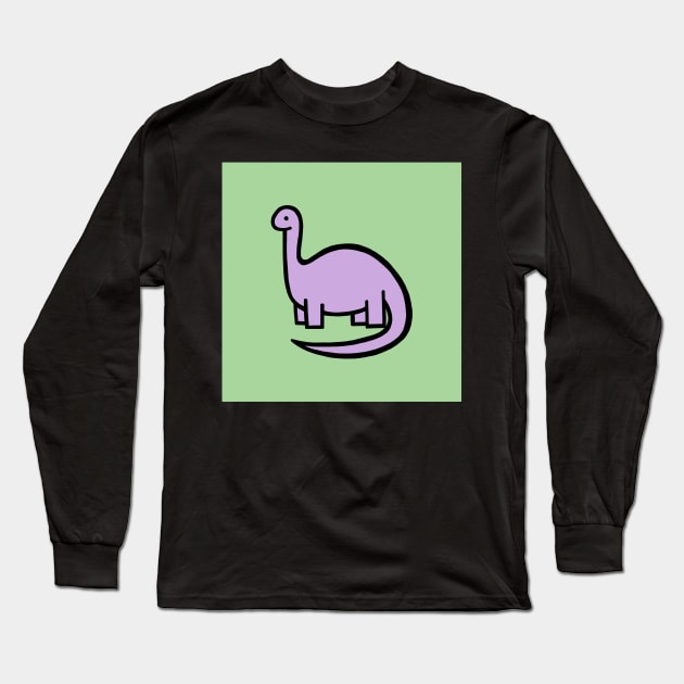 Lilac Dinosaur on Green Long Sleeve T-Shirt by UndrDesertMoons